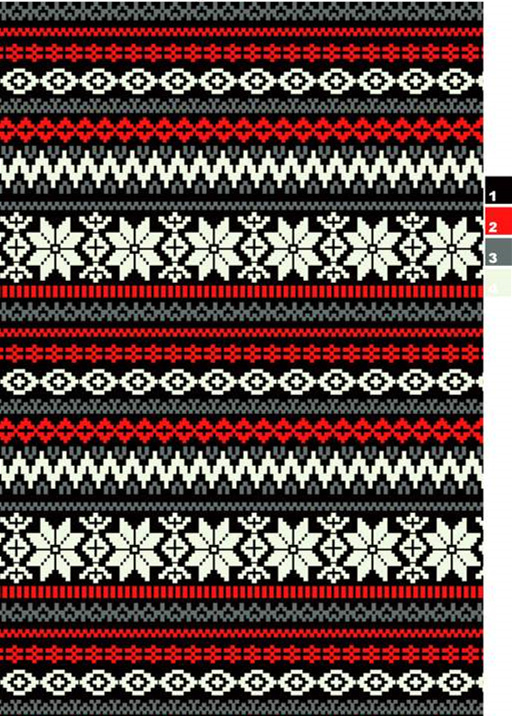 北欧风几何雪花条纹面料印花素材,适用于服装印花设计