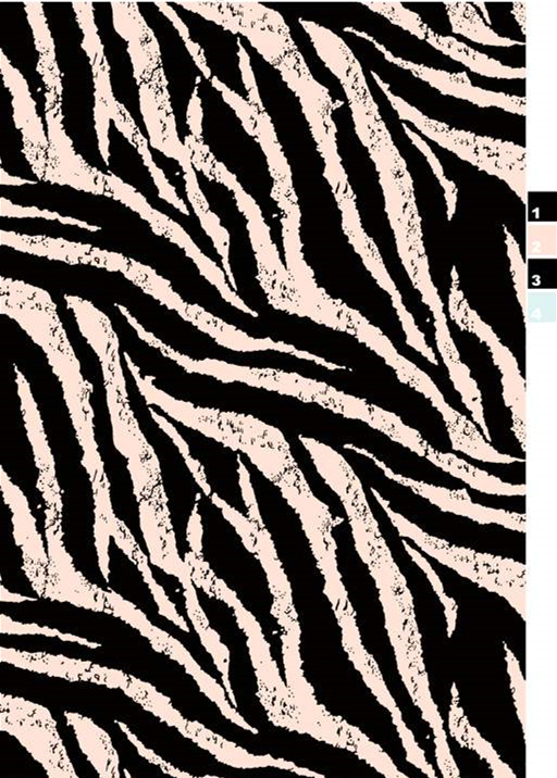 经典斑马纹面料印花素材,适用于服装印花设计与时尚服饰开发