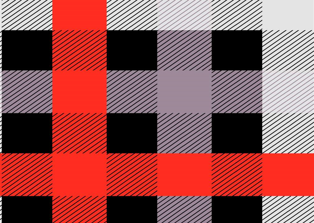 经典红黑格纹面料印花素材,适用于服装印花设计与数码印染