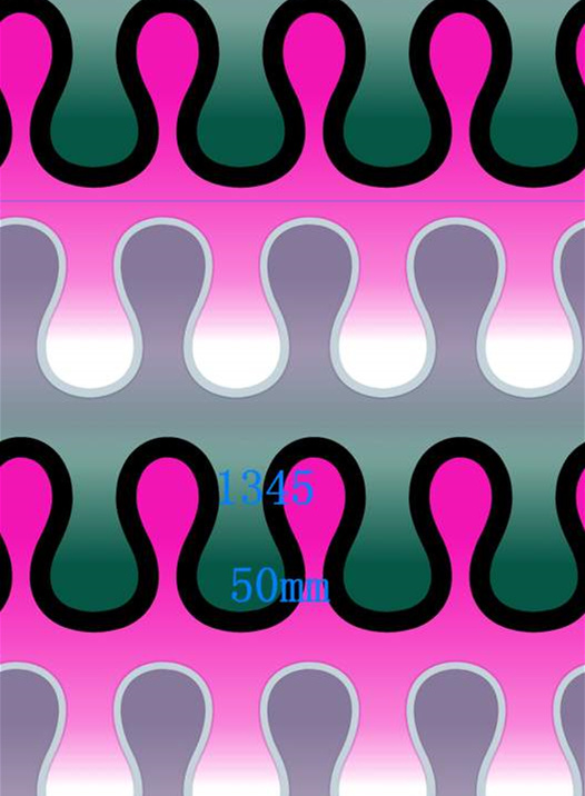 波浪形渐变面料印花素材,适用于服装印花设计的高清花型图