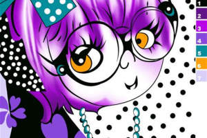 紫色动漫少女风面料印花素材，适用于T恤与童装服装印花设计