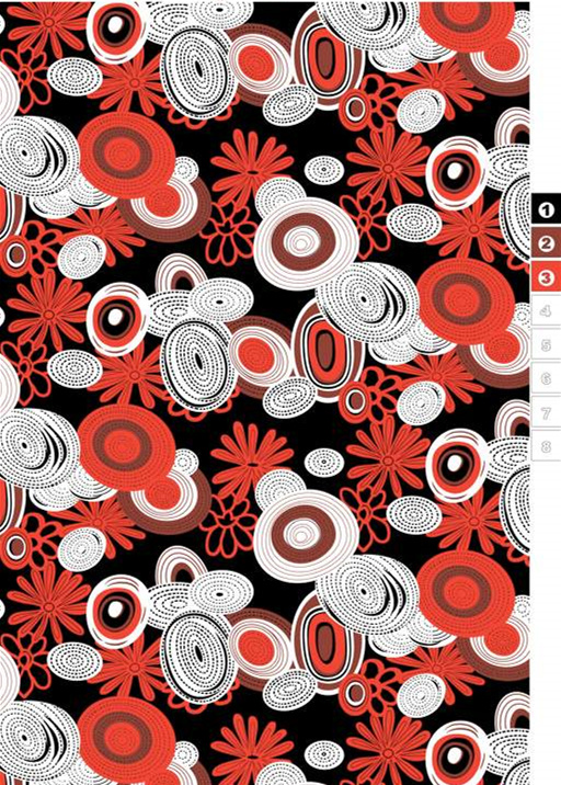 红黑白抽象几何花卉面料印花素材,适用于服装印花设计