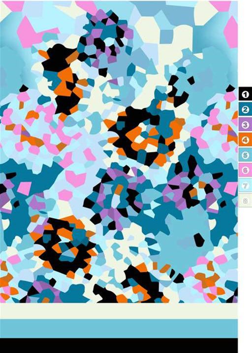 抽象几何风面料印花素材,适用于春夏服装印花设计