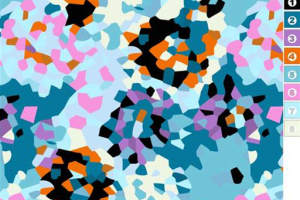 抽象几何风面料印花素材，适用于春夏服装印花设计