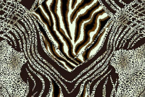 斑马纹与豹纹融合的服装印花素材，高对比度面料印花设计