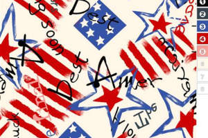 美式爱国风面料印花素材，适用于T恤衬衫等服装印花设计