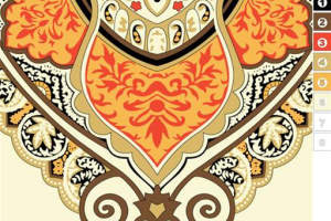 复古巴洛克风格面料印花素材，适用于高端服装印花设计