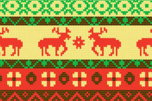 北欧风圣诞驯鹿针织纹理面料印花素材，适用于毛衣服装印花设计