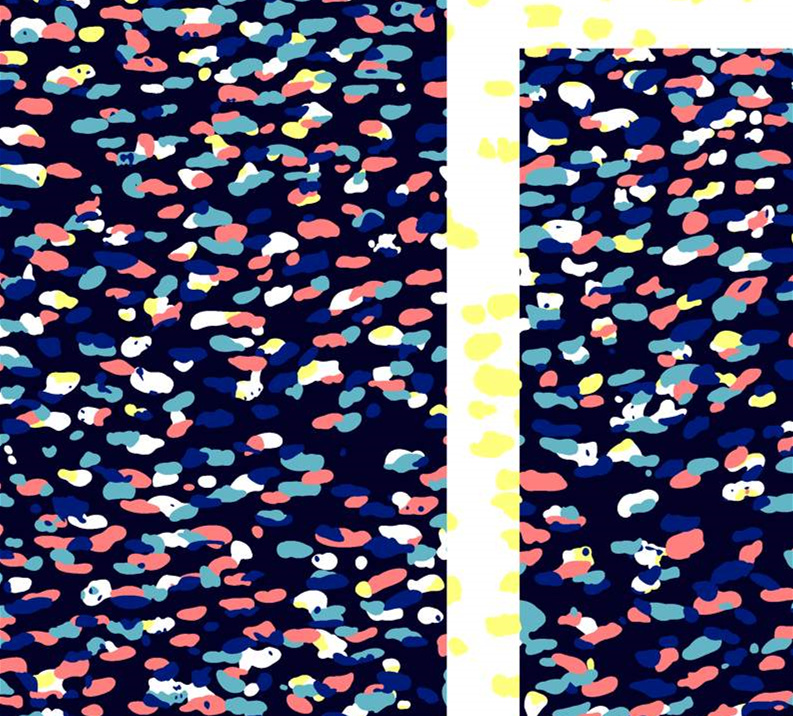 抽象斑点风面料印花素材,适用于休闲服装印花设计