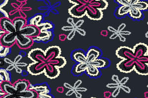 抽象花卉线条风面料印花素材，适用于服装印花设计与数码印染