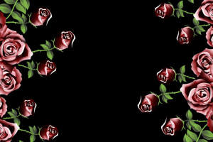 深红玫瑰藤蔓面料印花素材，适用于高端服装印花设计