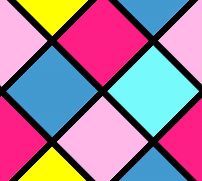 几何菱形撞色面料印花素材,适用于时尚服装印花设计