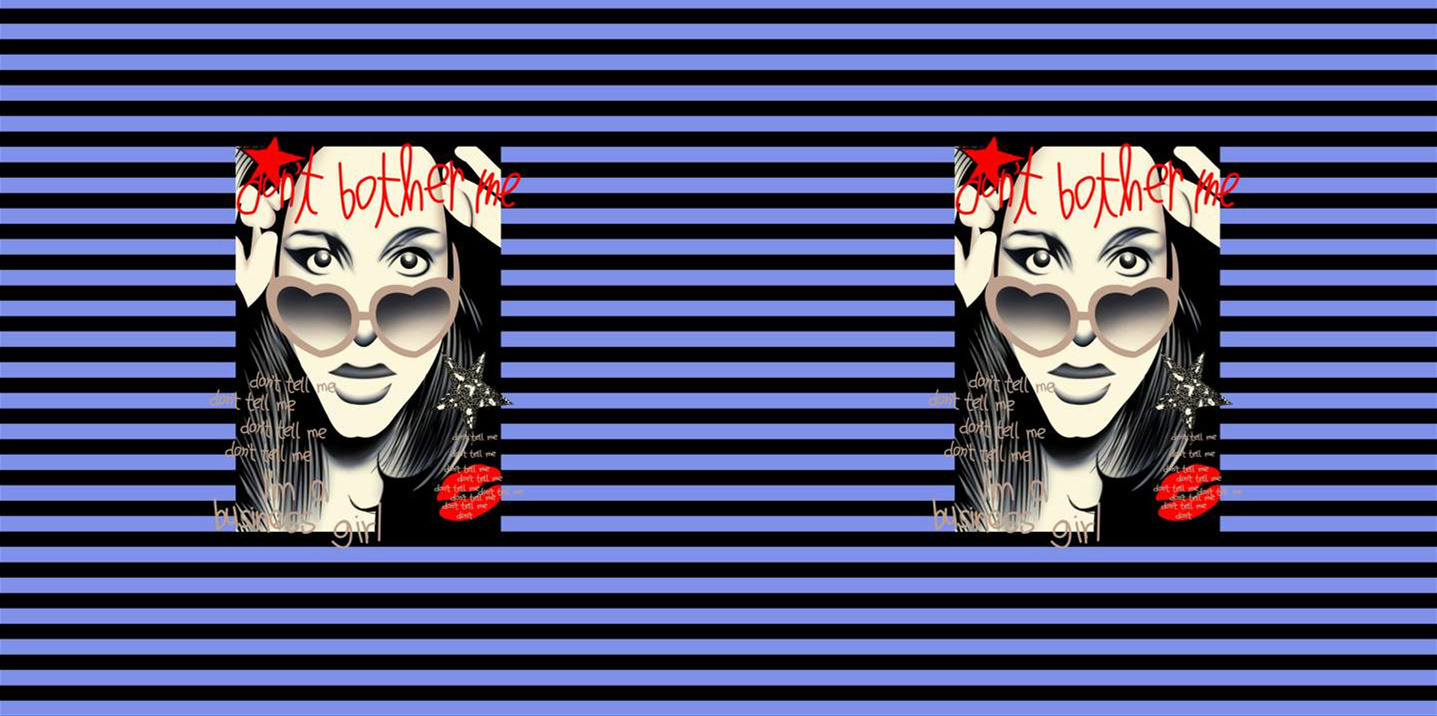 复古波普风女性肖像面料印花素材,适用于T恤与潮牌服装印花设计