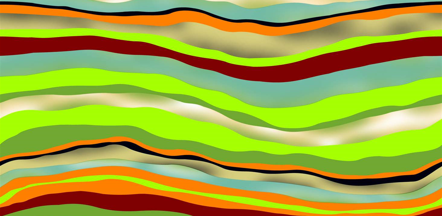 波浪条纹抽象面料印花素材,适用于春夏服装印花设计