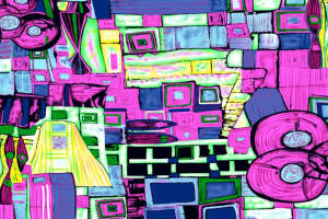 高饱和抽象几何风面料印花素材，适用于潮流服装印花设计