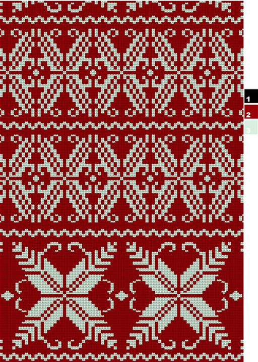 红白几何民族风面料印花素材,适用于服装印花设计与针织衫图案