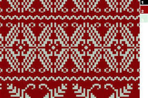 红白几何民族风面料印花素材，适用于服装印花设计与针织衫图案