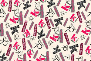 CK字母满版印花面料图案素材，适用于服装印花设计与定制