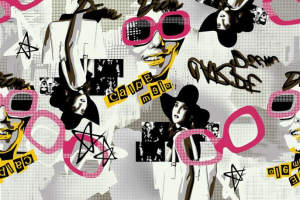 复古波普风面料印花素材，适用于T恤与潮牌服装印花设计