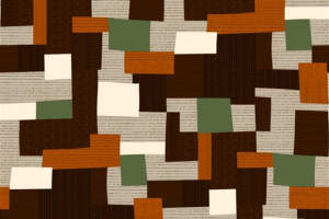 复古几何拼贴风面料印花素材，适用于服装印花设计与定制