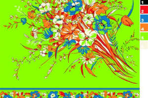 鲜亮花卉束纹面料印花素材，适用于春夏服装印花设计