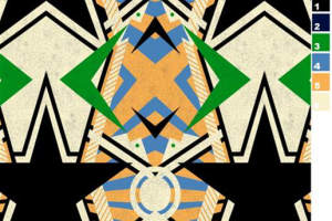 几何对称风面料印花素材，适用于服装印花设计的高辨识度花型