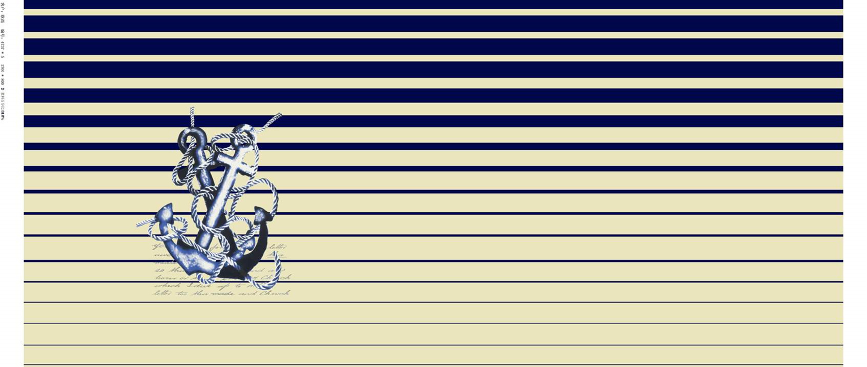 海军风条纹锚链图案面料印花素材,适用于休闲服装印花设计