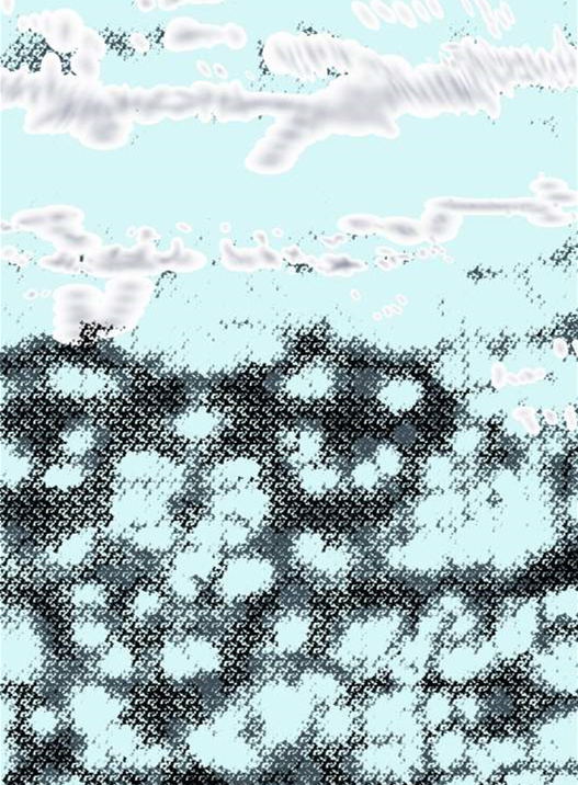 清新蓝灰渐变云纹面料印花素材,适用于春夏服装印花设计