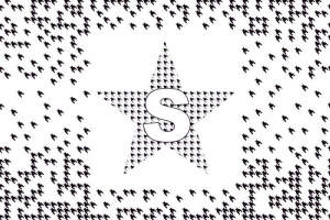 经典千鸟格星形字母S面料印花素材，适用于服装印花设计