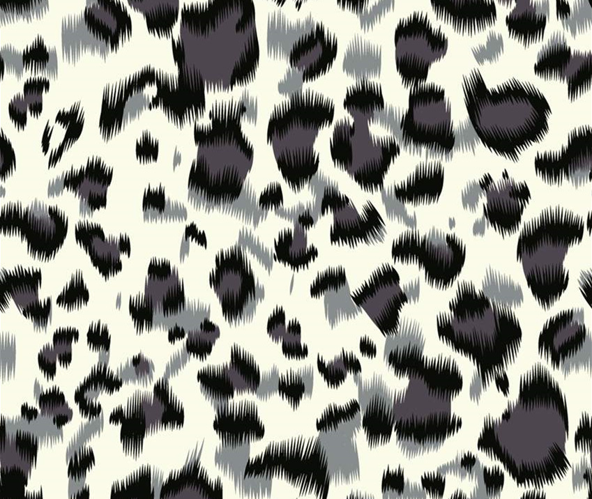 复古手绘风豹纹面料印花素材,适用于服装印花设计与数码印染