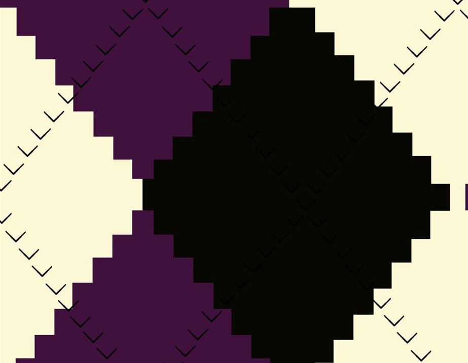 几何像素风面料印花素材,适用于现代简约服装印花设计