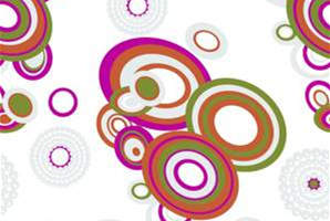 抽象同心圆面料印花素材，适用于T恤与童装服装印花设计