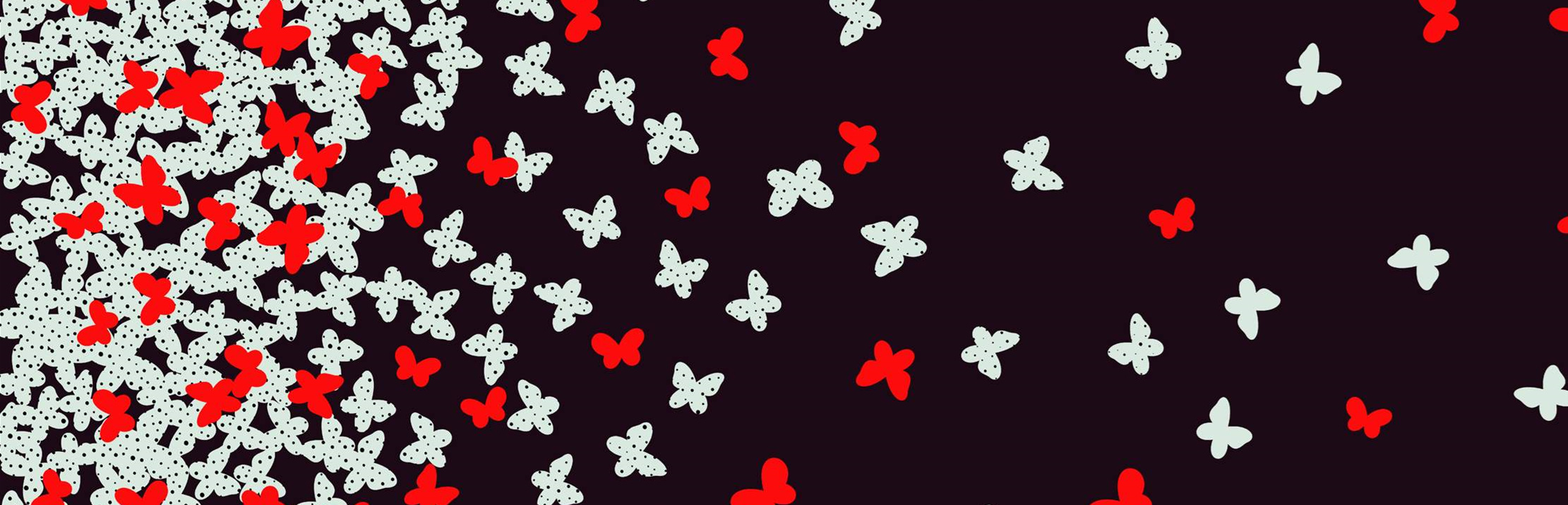 红白蝴蝶点状纹理面料印花素材,适用于春夏服装印花设计