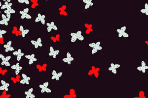 红白蝴蝶点状纹理面料印花素材，适用于春夏服装印花设计