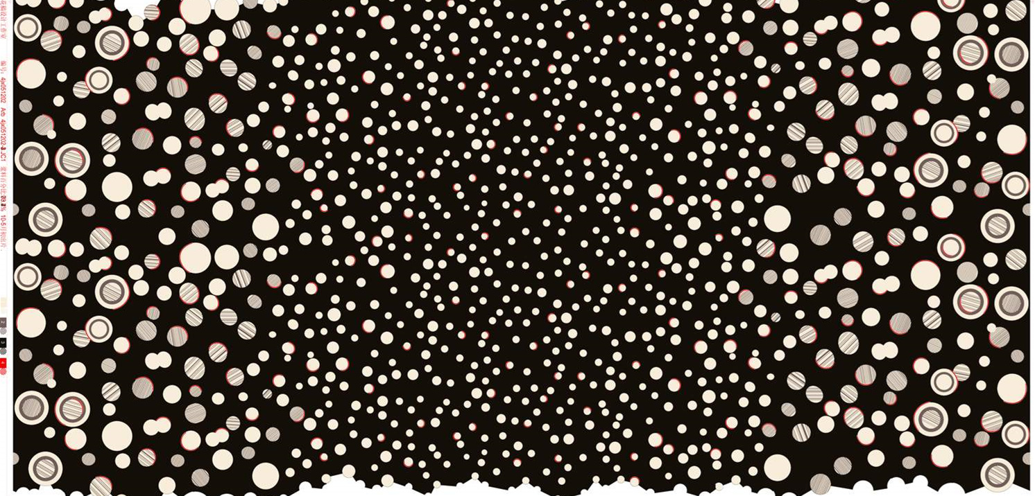 抽象圆点渐变面料印花素材,适用于时尚服装印花设计