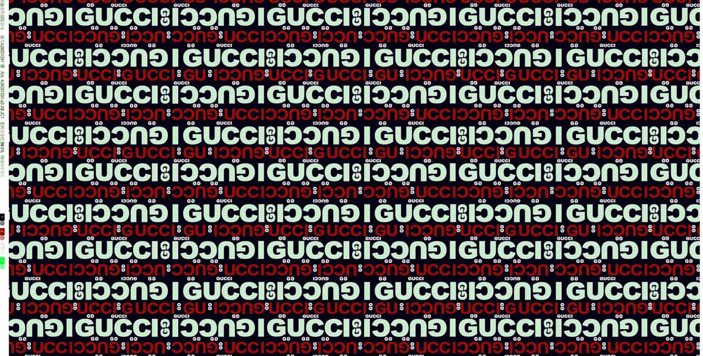 GUCCI字母满版重复印花面料印花素材,适用于服装印花设计