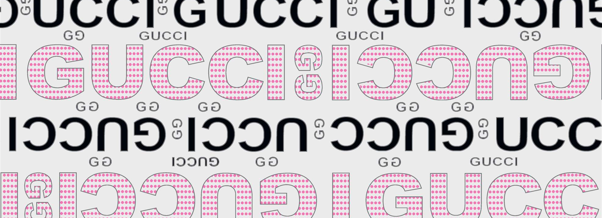GUCCI字母波点组合面料印花素材,适用于服装印花设计