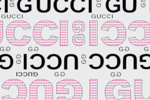 GUCCI字母波点组合面料印花素材，适用于服装印花设计
