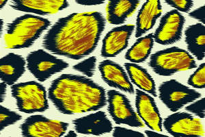 高对比度黄黑豹纹面料印花素材，适用于时尚服装印花设计