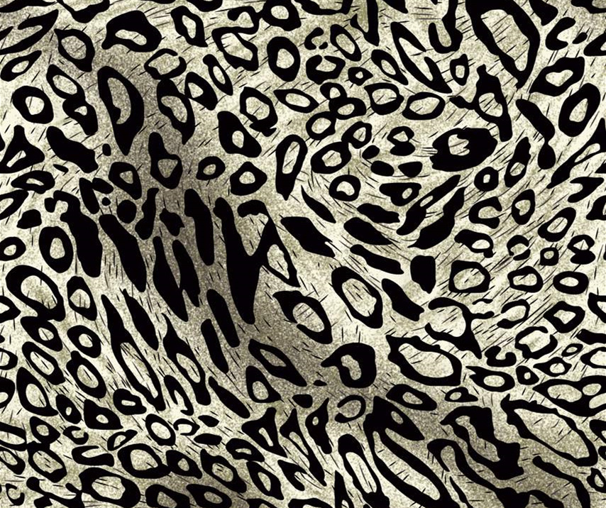 复古手绘豹纹面料印花素材,适用于服装印花设计与时尚单品开发