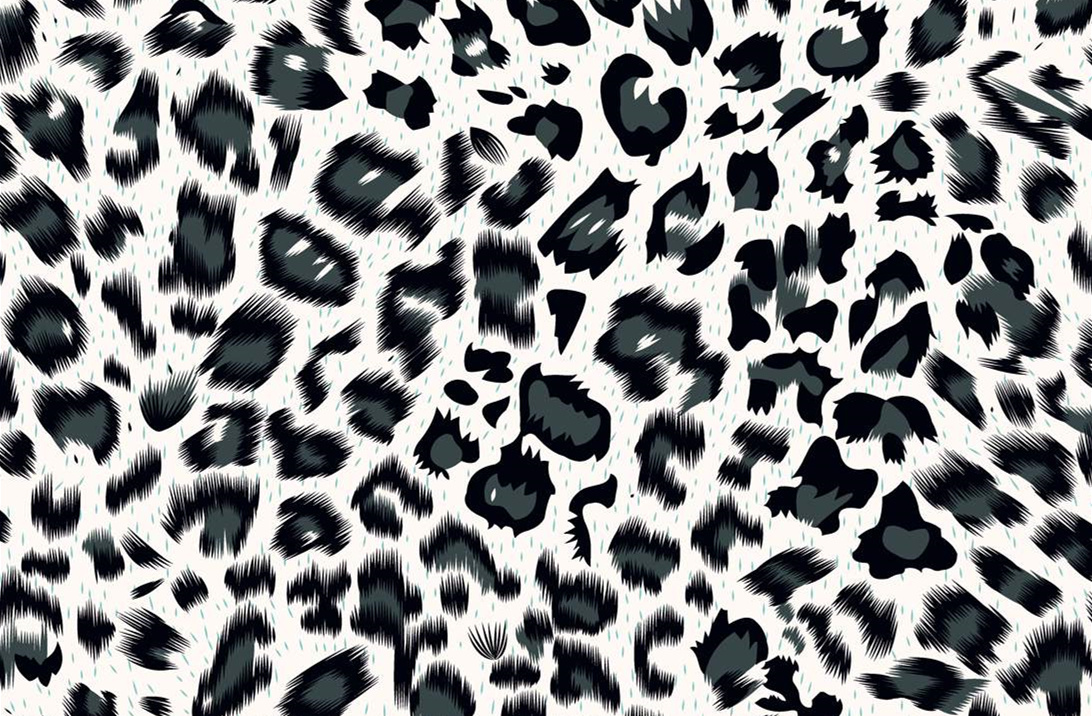 经典豹纹面料印花素材图,适用于服装印花设计与数码印染