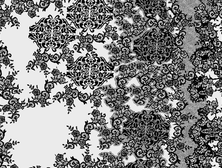 复古蕾丝风面料印花素材,适用于高端服装印花设计