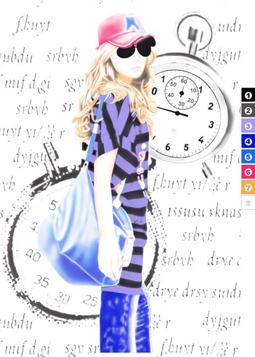 复古手绘风面料印花素材,适用于T恤与连衣裙的服装印花设计