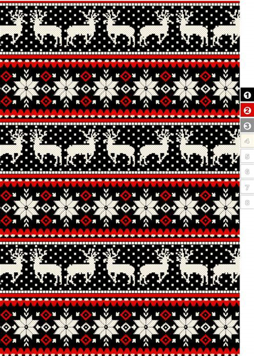 北欧风驯鹿雪花条纹面料印花素材,适用于服装印花设计