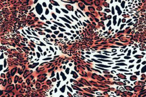 红棕豹纹面料印花素材图，适用于服装印花设计与数码印染