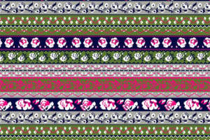 复古花卉条纹面料印花素材，适用于服装印花设计与数码印染