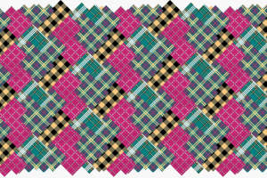 多色格纹面料印花素材图，适用于服装印花设计与数码打样