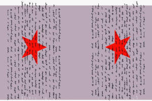 简约红五星手写风面料印花素材，适用于服装印花设计