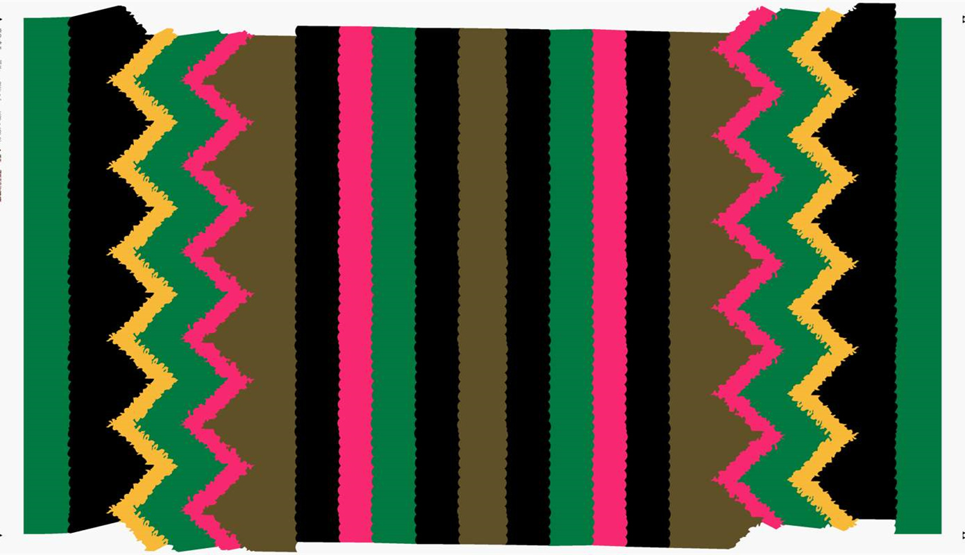 几何锯齿条纹面料印花素材,适用于服装印花设计与数码印染