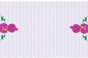 像素风可爱花卉鹿纹面料印花素材，适用于儿童服装印花设计